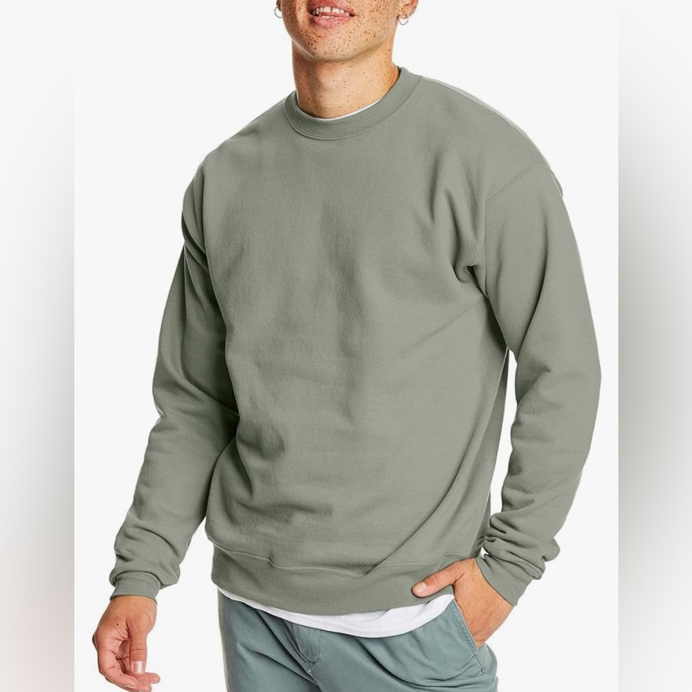 Men’s Hanes EcoSmart Fleece Green Sweatshirt